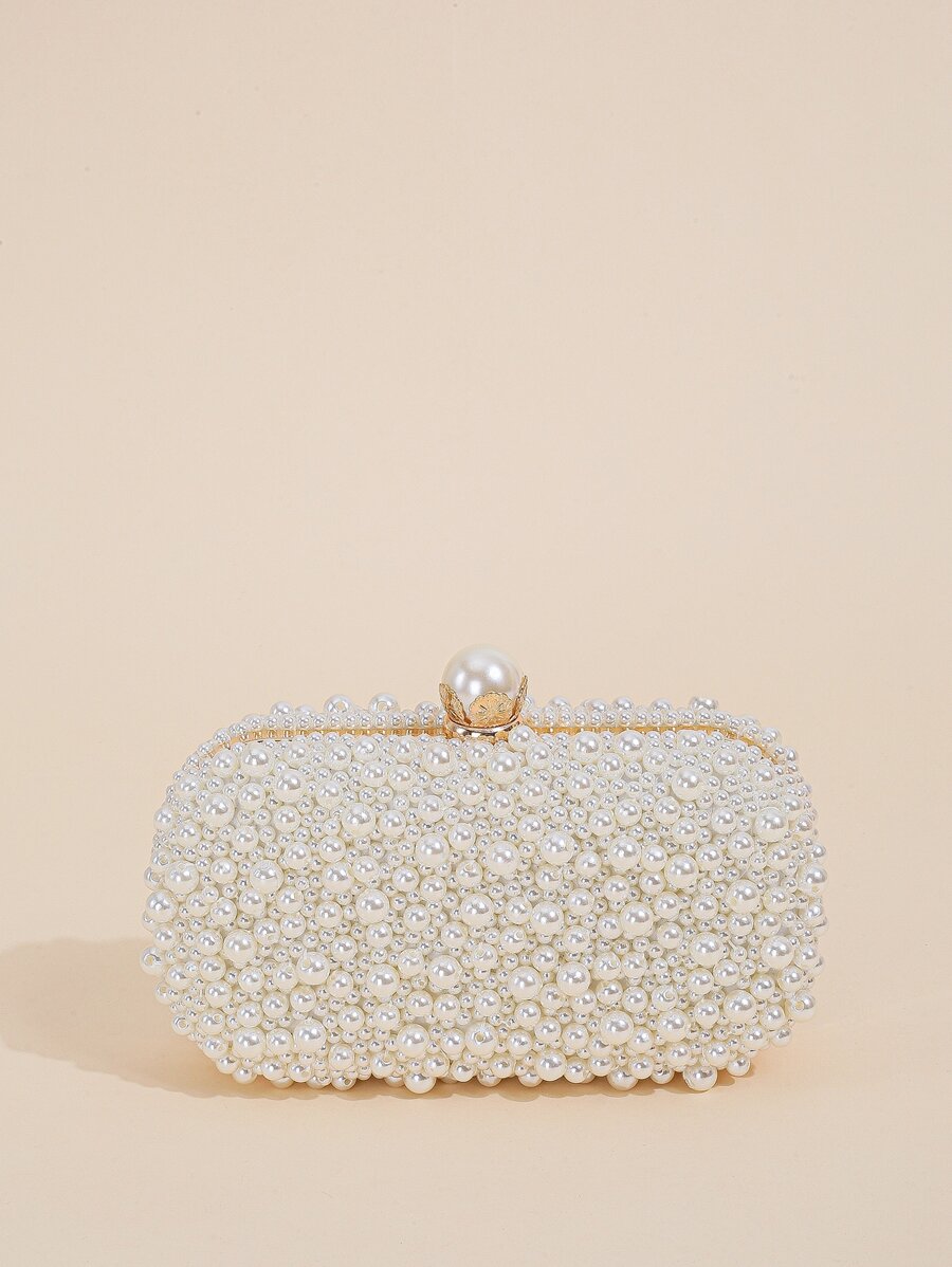Mini Double-Sided Pearl Beaded Hand Embroidery Clutch-8