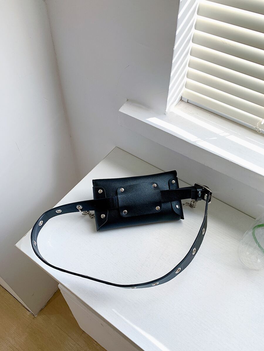 Minimalist Flap Belt Bag, Preppy Bum Bag For The First Day Of School-4