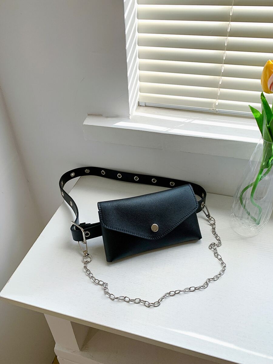 Minimalist Flap Belt Bag, Preppy Bum Bag For The First Day Of School-6