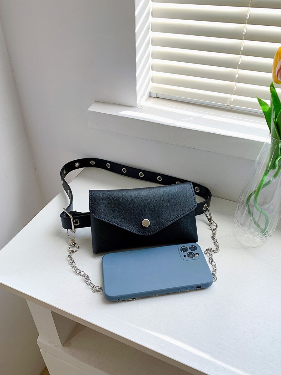 Minimalist Flap Belt Bag, Preppy Bum Bag For The First Day Of School-7