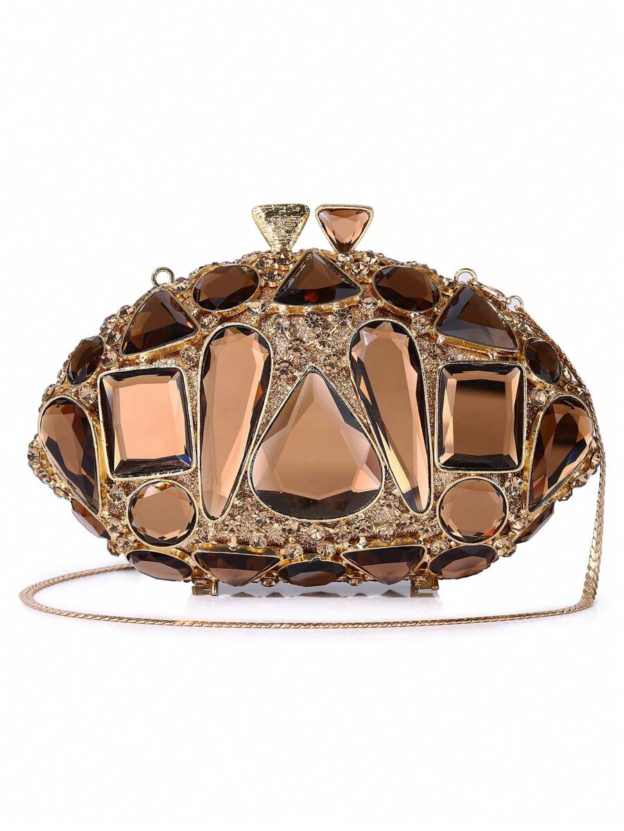 Newly Launched Rhinestone Decorated Evening Bag, Suitable For Daily Matching-2