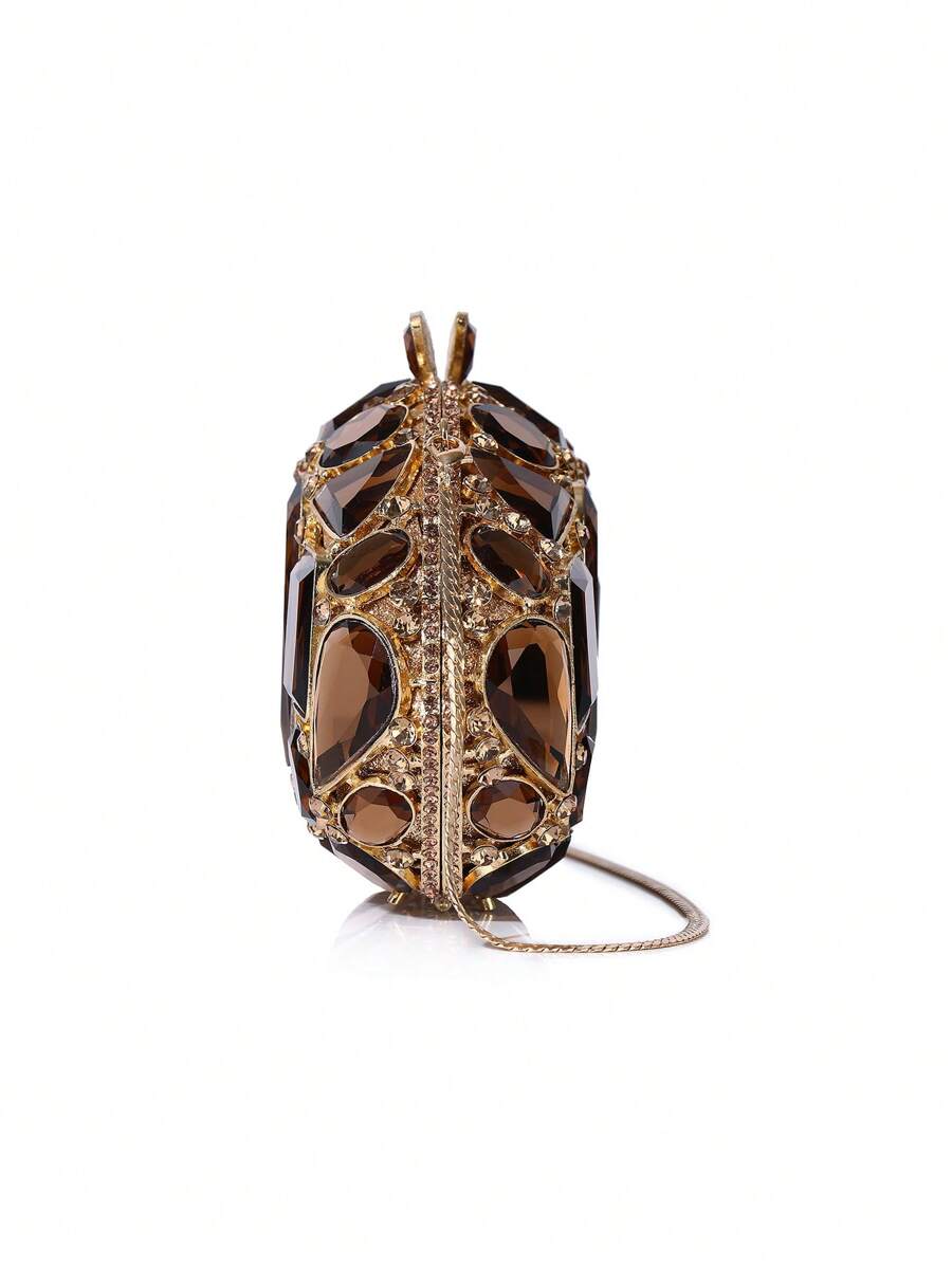 Newly Launched Rhinestone Decorated Evening Bag, Suitable For Daily Matching-3