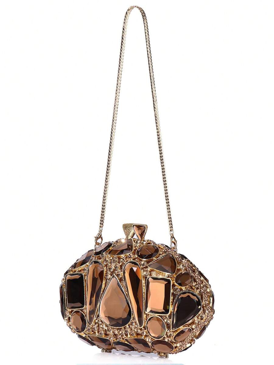 Newly Launched Rhinestone Decorated Evening Bag, Suitable For Daily Matching-4