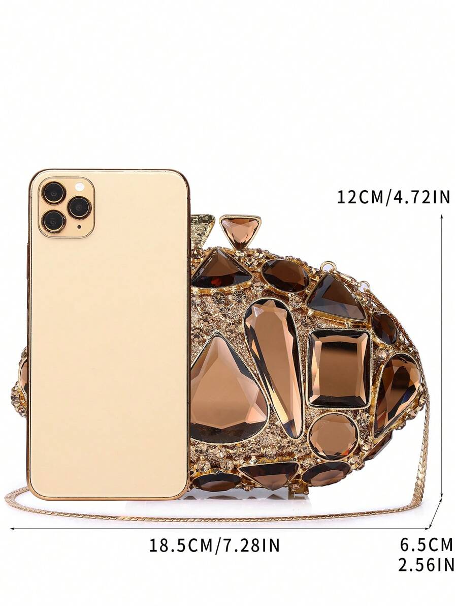 Newly Launched Rhinestone Decorated Evening Bag, Suitable For Daily Matching-6