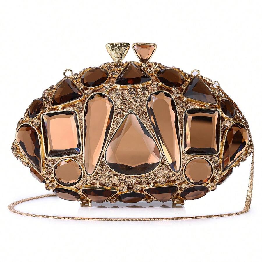 Newly Launched Rhinestone Decorated Evening Bag, Suitable For Daily Matching-8