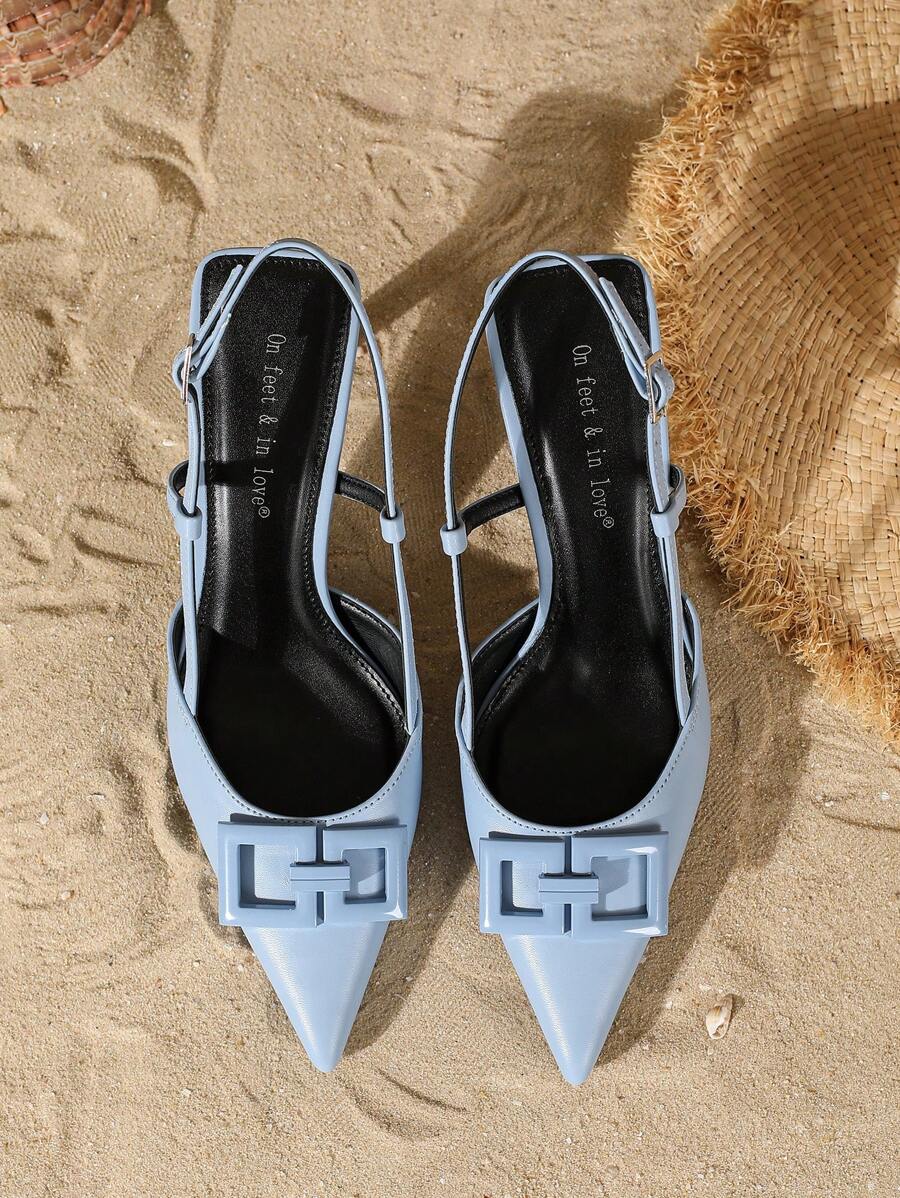 On feet& in love Women's Fashion Elegant Square Decor blue-3