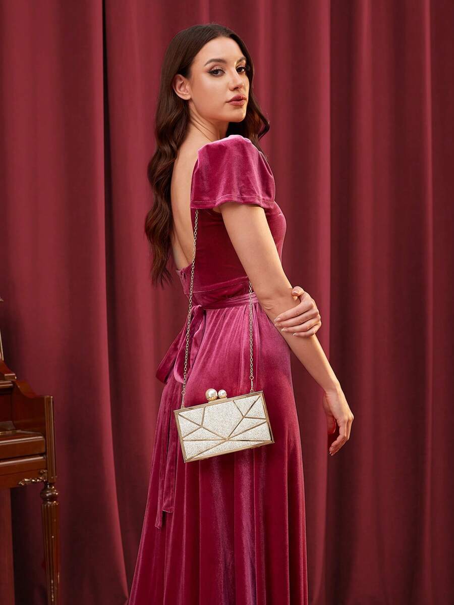 SHEIN Belle Luxury,Elegant,Glitter, Evening Clutch,For Wedding-12