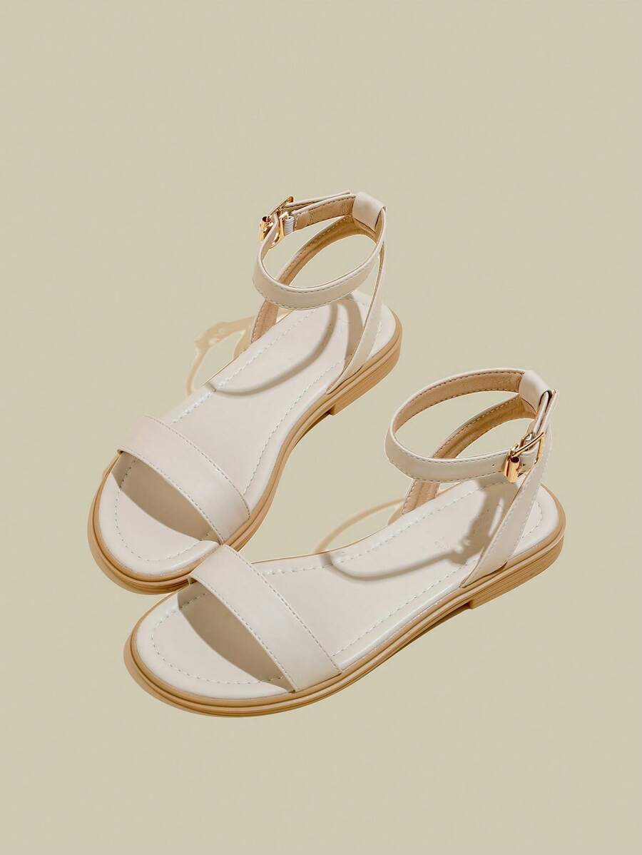Women's Flat Open Toe One-Strap Sandals, Summer One-3