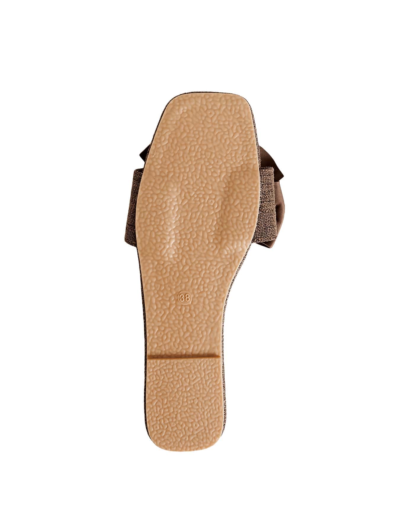 Women's Flat Sandals With Bow Linen Fabric, Comfortable Slip-On Casual Vacation Style Flat Shoes-6