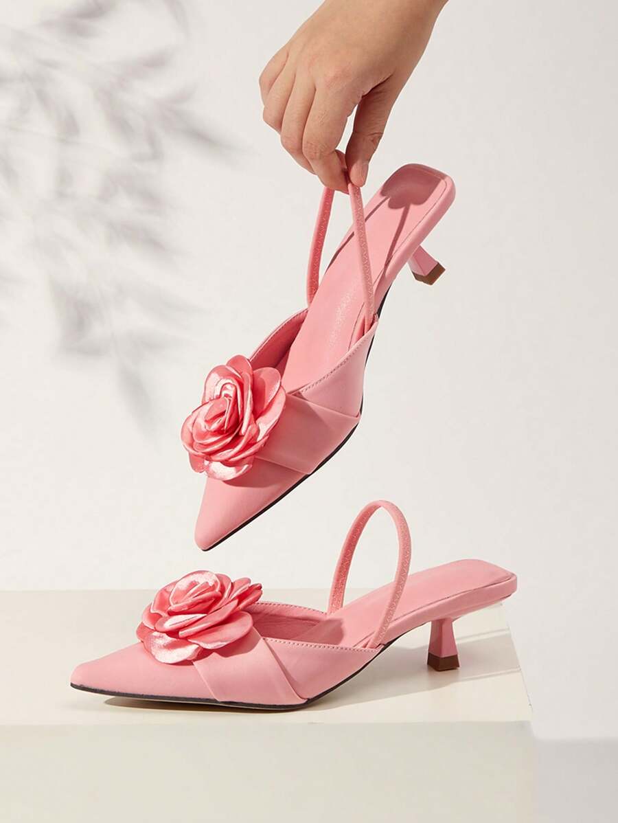 Women's Unique Elegant Floral Decor Fashion Comfortable High Heel Pumps-2