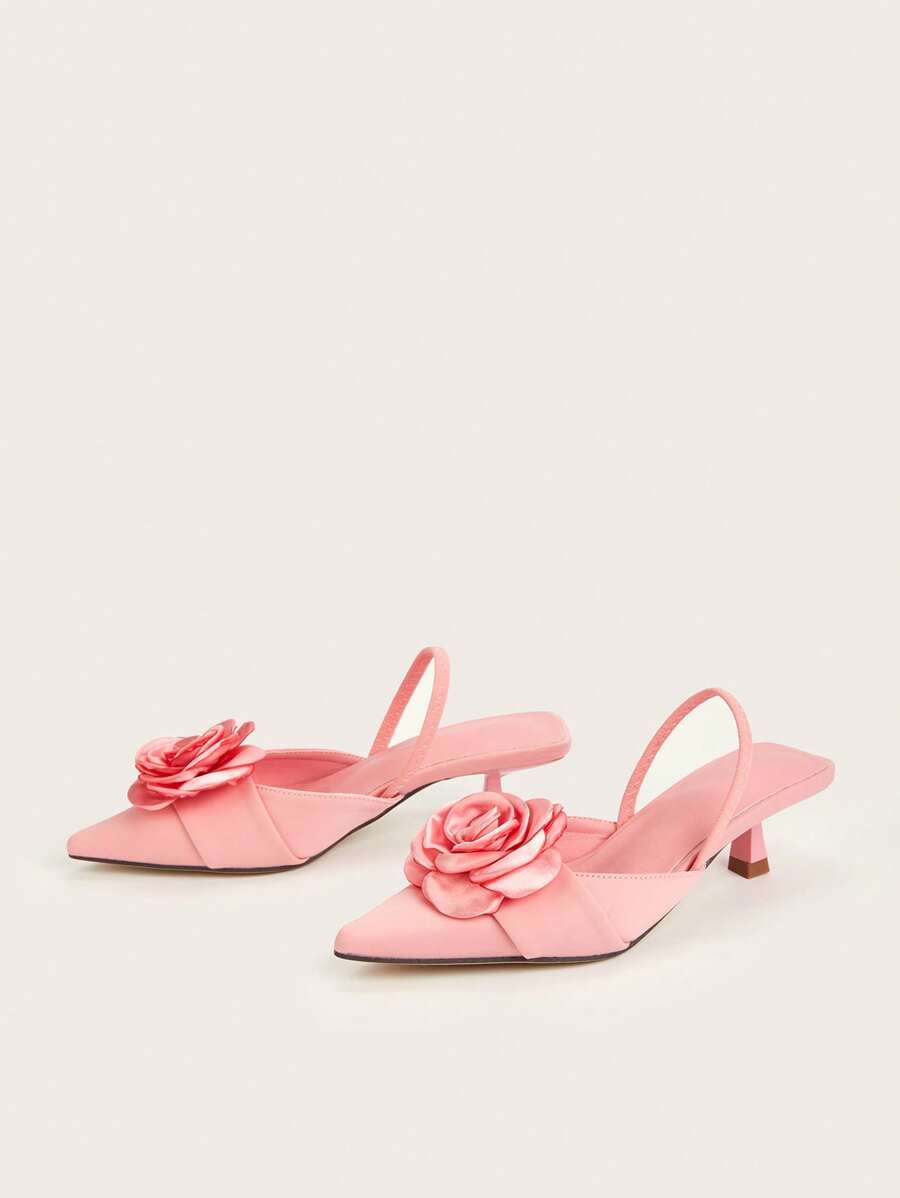 Women's Unique Elegant Floral Decor Fashion Comfortable High Heel Pumps-4