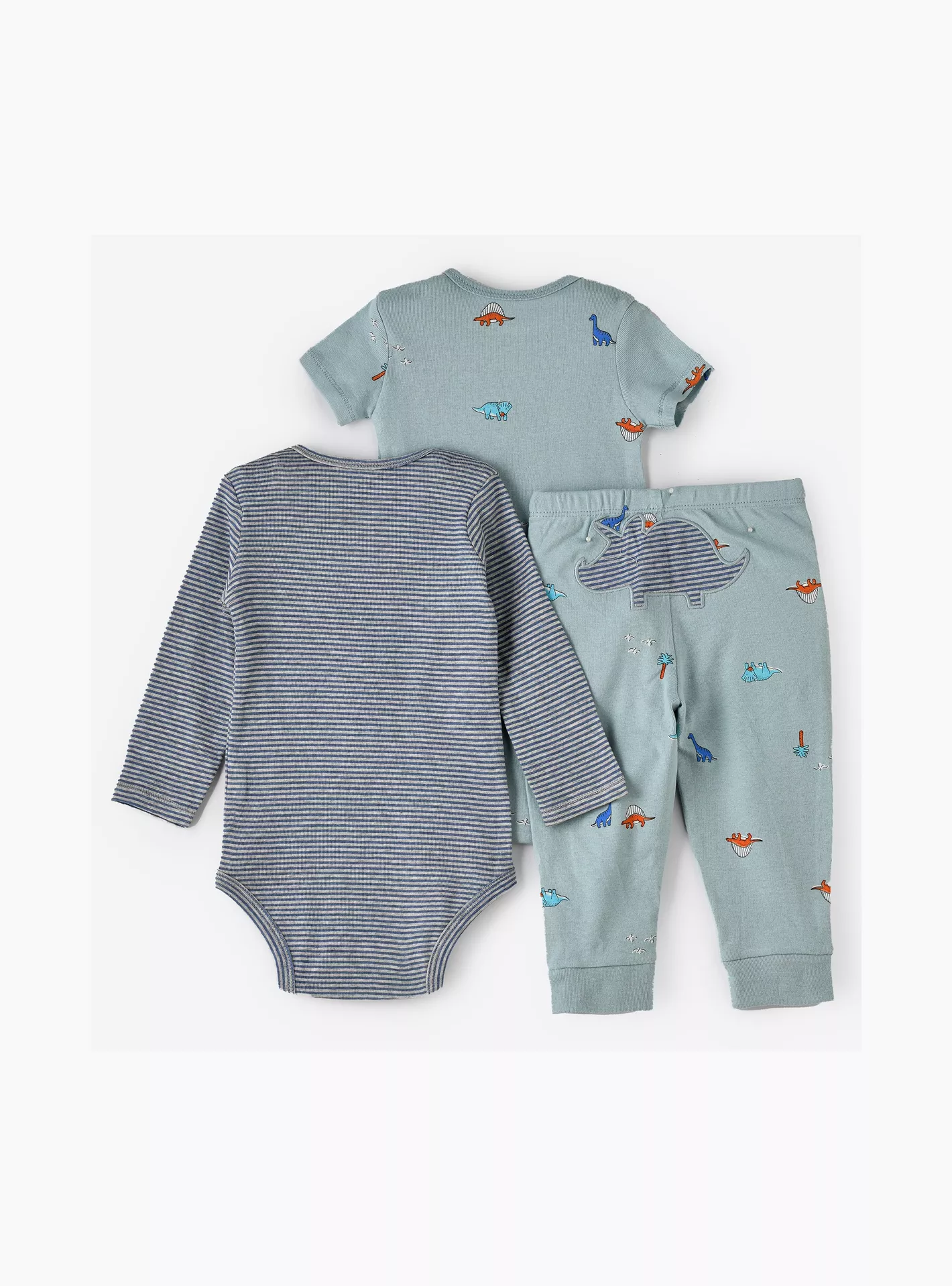 Babyqlo 2-Piece Dino Adventure Unisex Printed Bodysuits with Leggings-3