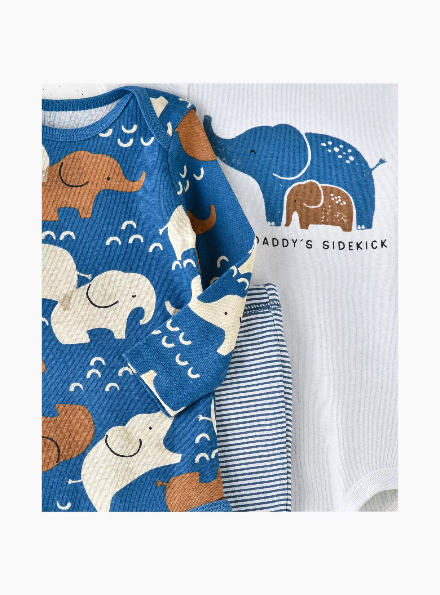 Babyqlo 2-Piece Elephant Love Printed Bodysuits with Joggers-2
