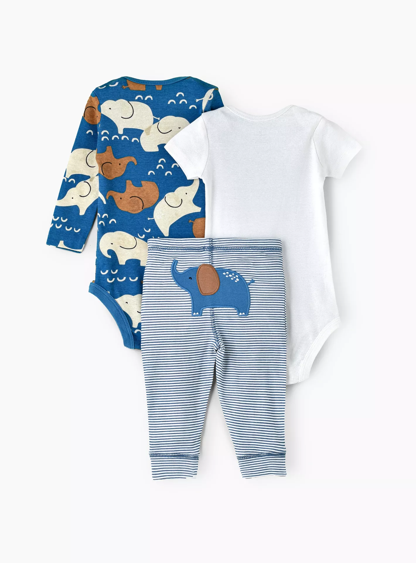 Babyqlo 2-Piece Elephant Love Printed Bodysuits with Joggers-3