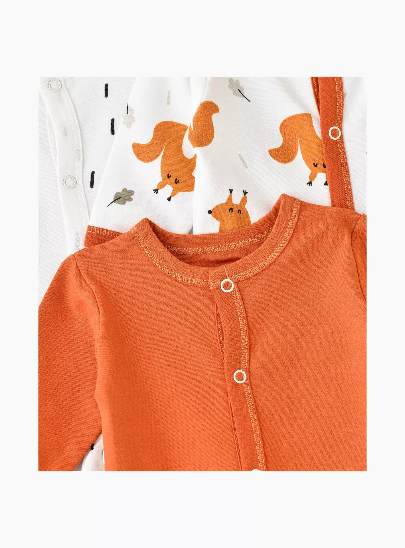 Babyqlo 3-Piece Rustic Forest Friends Printed Rompers-2