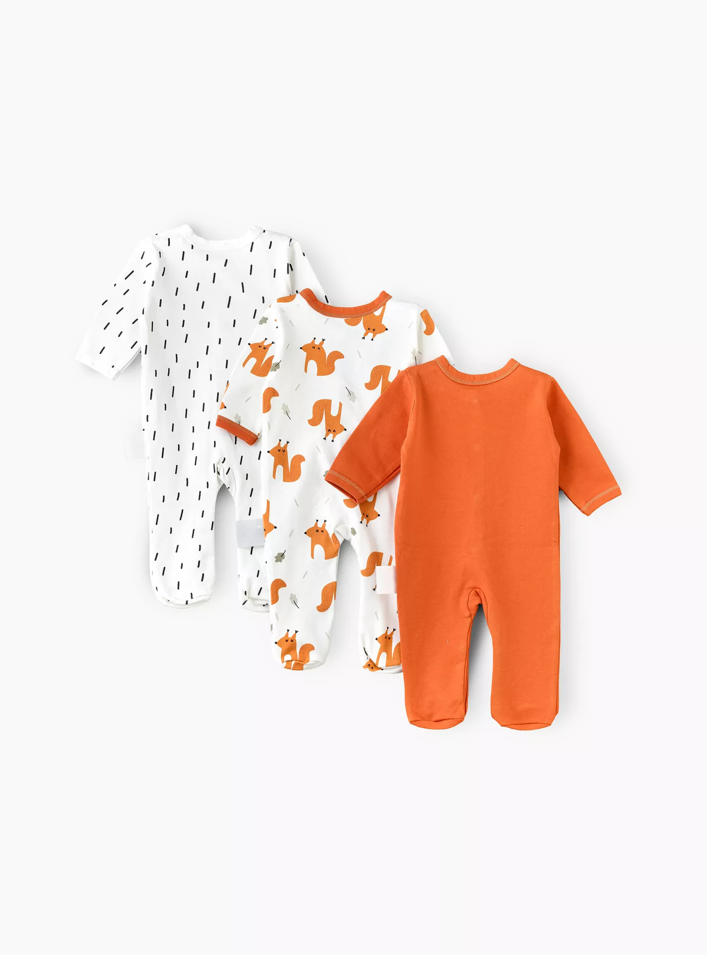 Babyqlo 3-Piece Rustic Forest Friends Printed Rompers-3