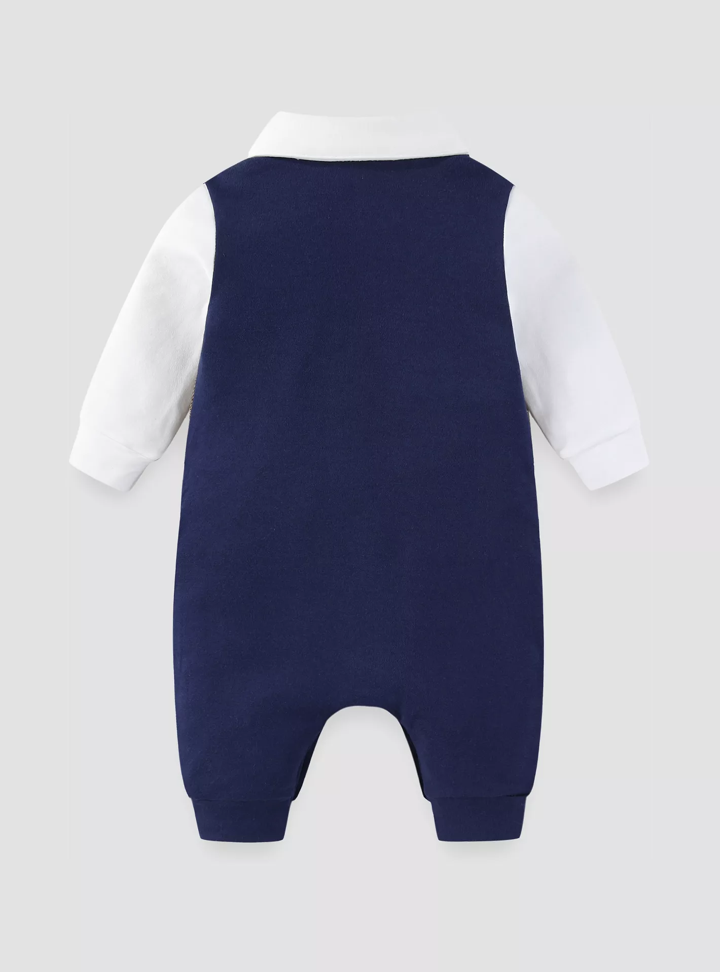 Babyqlo 3-Piece Solid Long Sleeves Romper, Vest with Tie-2