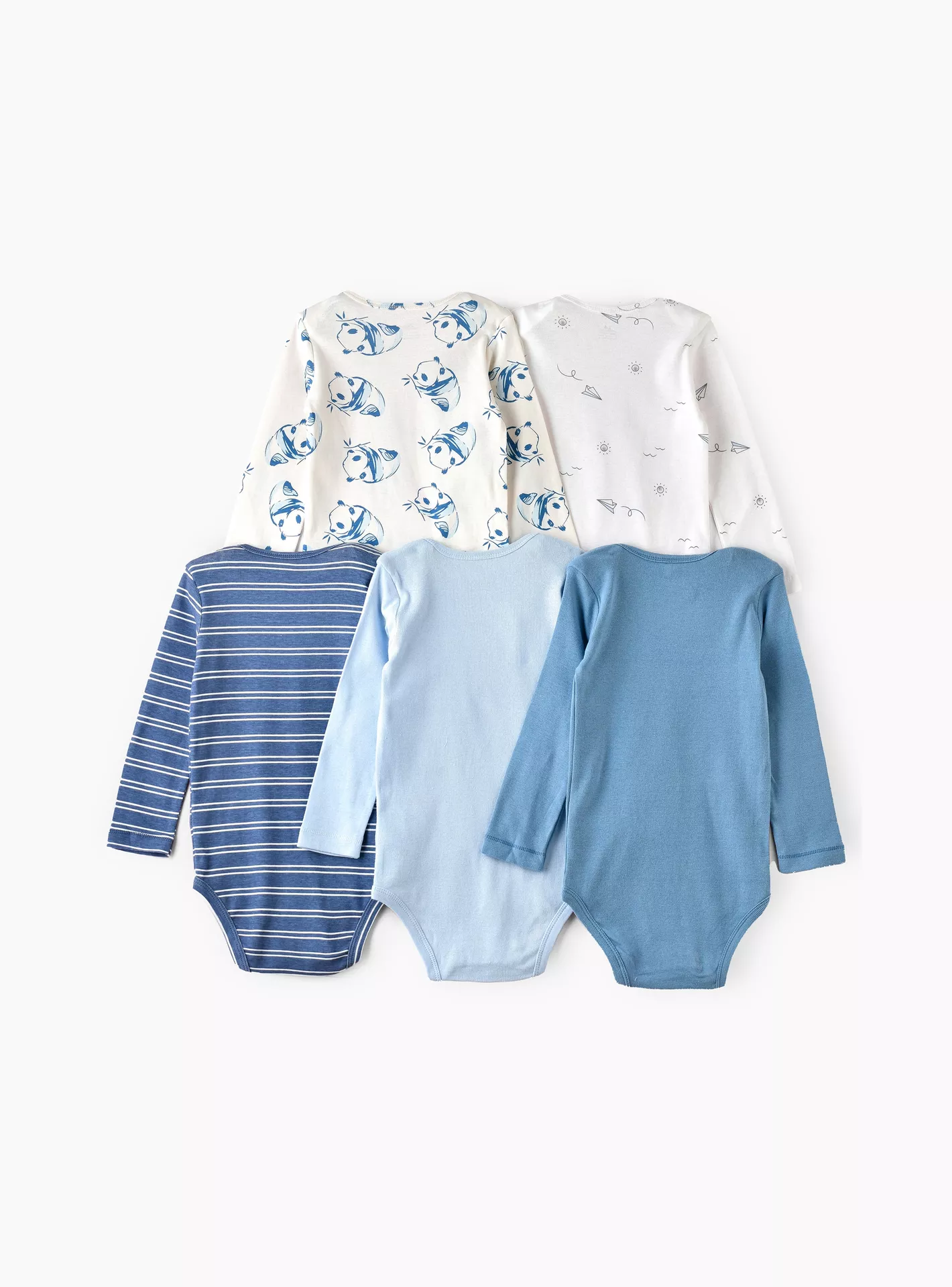 Babyqlo 5-Piece Adventure & Panda-Themed Bodysuits-3