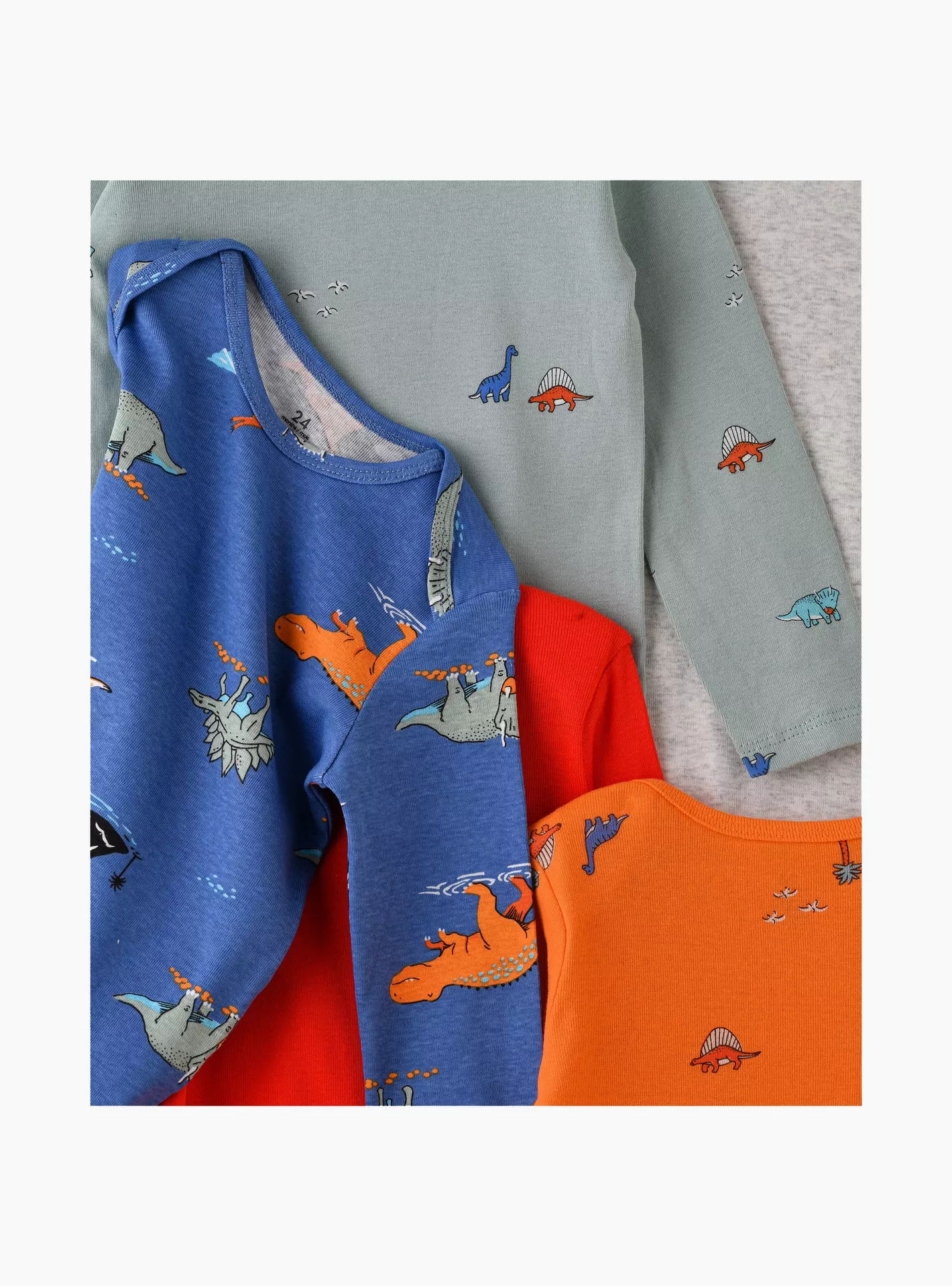 Babyqlo 5-Piece Dinosaur Adventure Printed Bodysuits-4