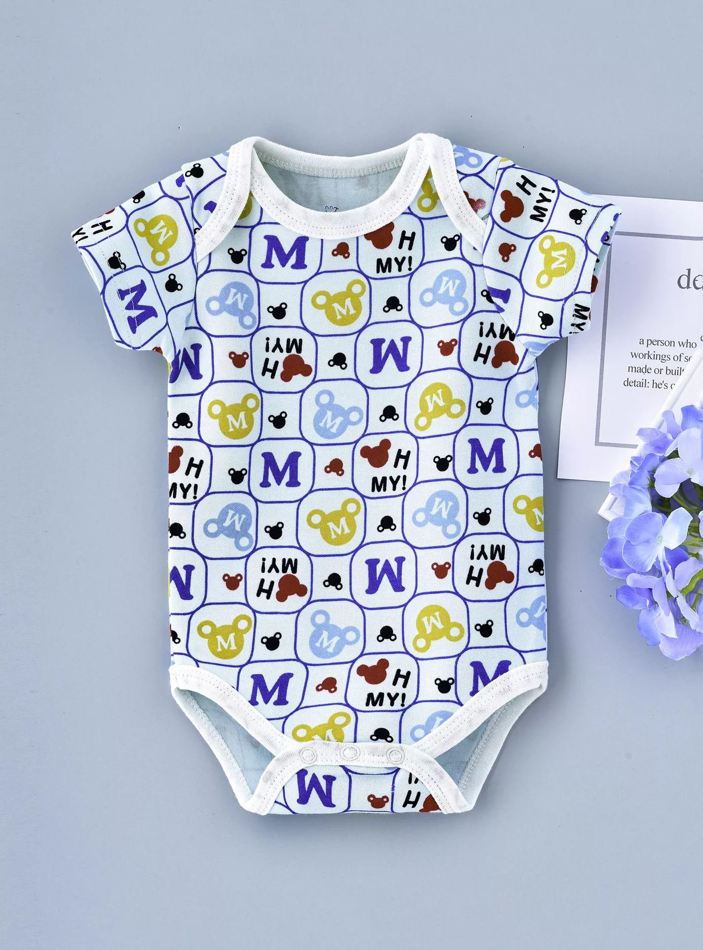 Babyqlo Alphabets Printed Bodysuit-4