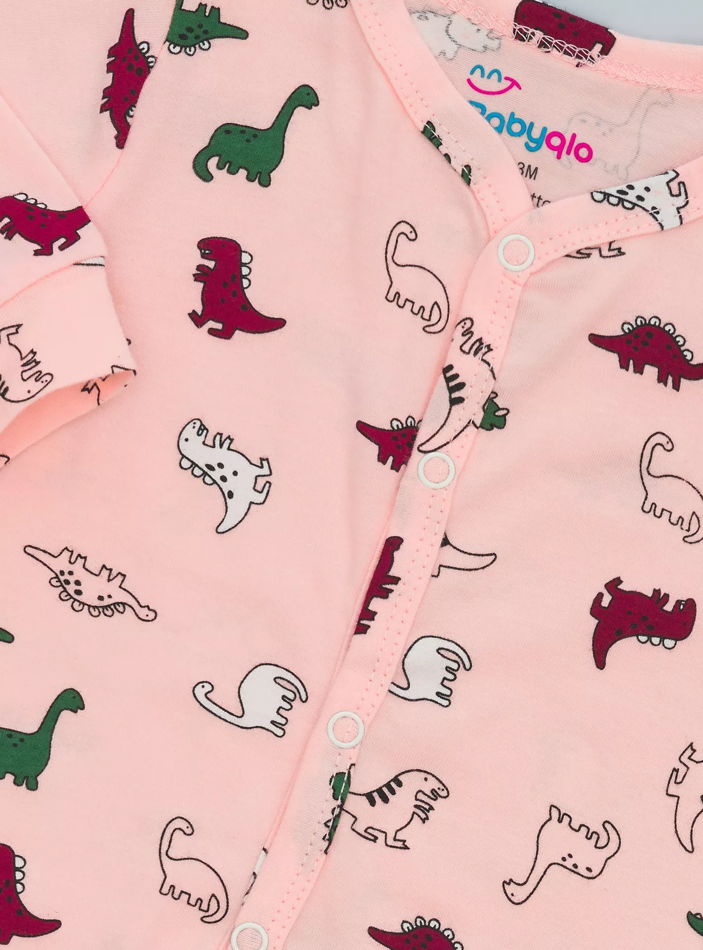 Babyqlo Cute Dino Printed Long Sleeves Romper-3