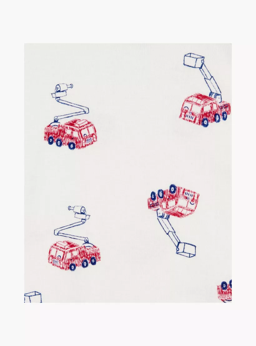 Carter's 2-Piece Fire Truck Printed Short Sleeves T-Shirts with 2-Piece Joggers-3