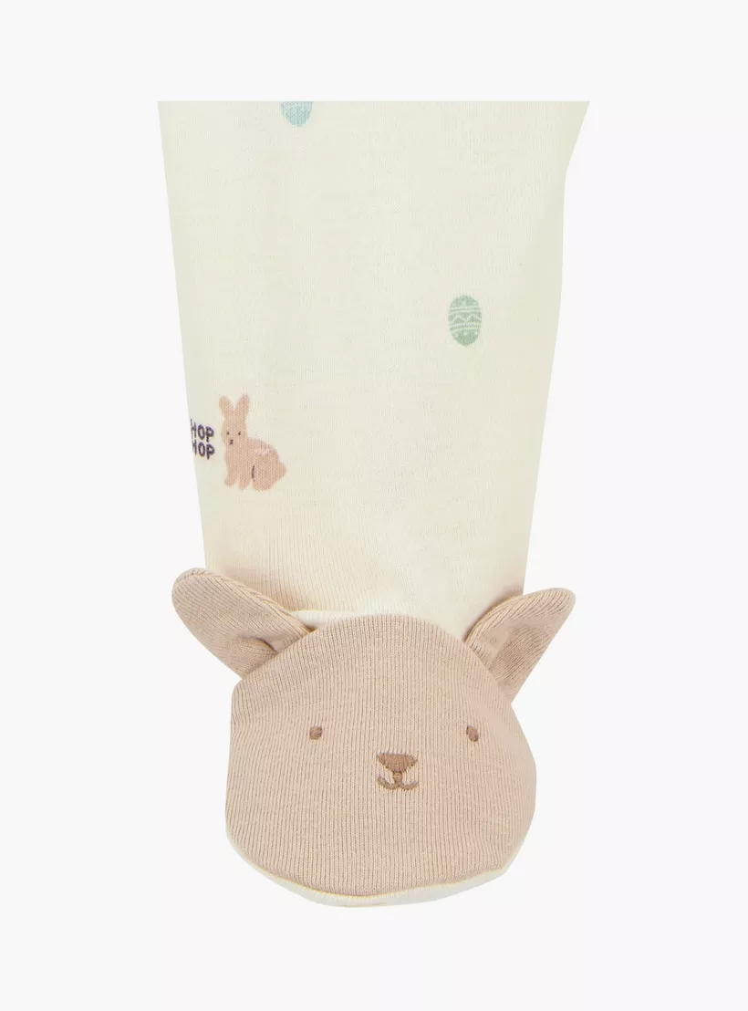 Carter's Bunny Feet Printed Long Sleeves Sleepsuit-3