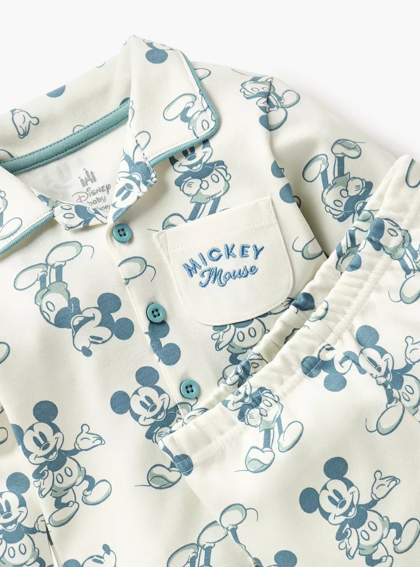 Disney All-Over Mickey Mouse Print Shirt and Pyjama Set-4