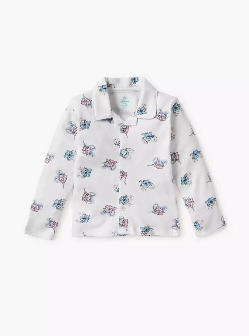 Disney All-Over Stitch and Angel Print Shirt and Pyjama Set-2