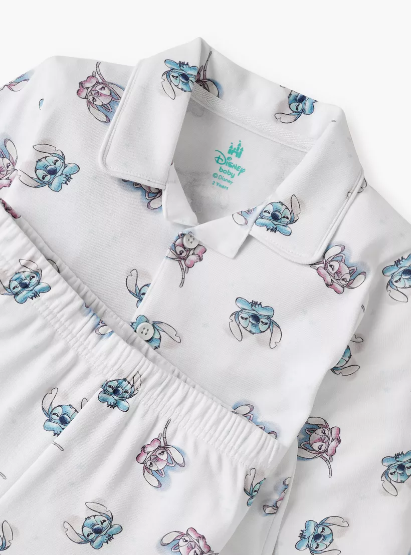 Disney All-Over Stitch and Angel Print Shirt and Pyjama Set-4