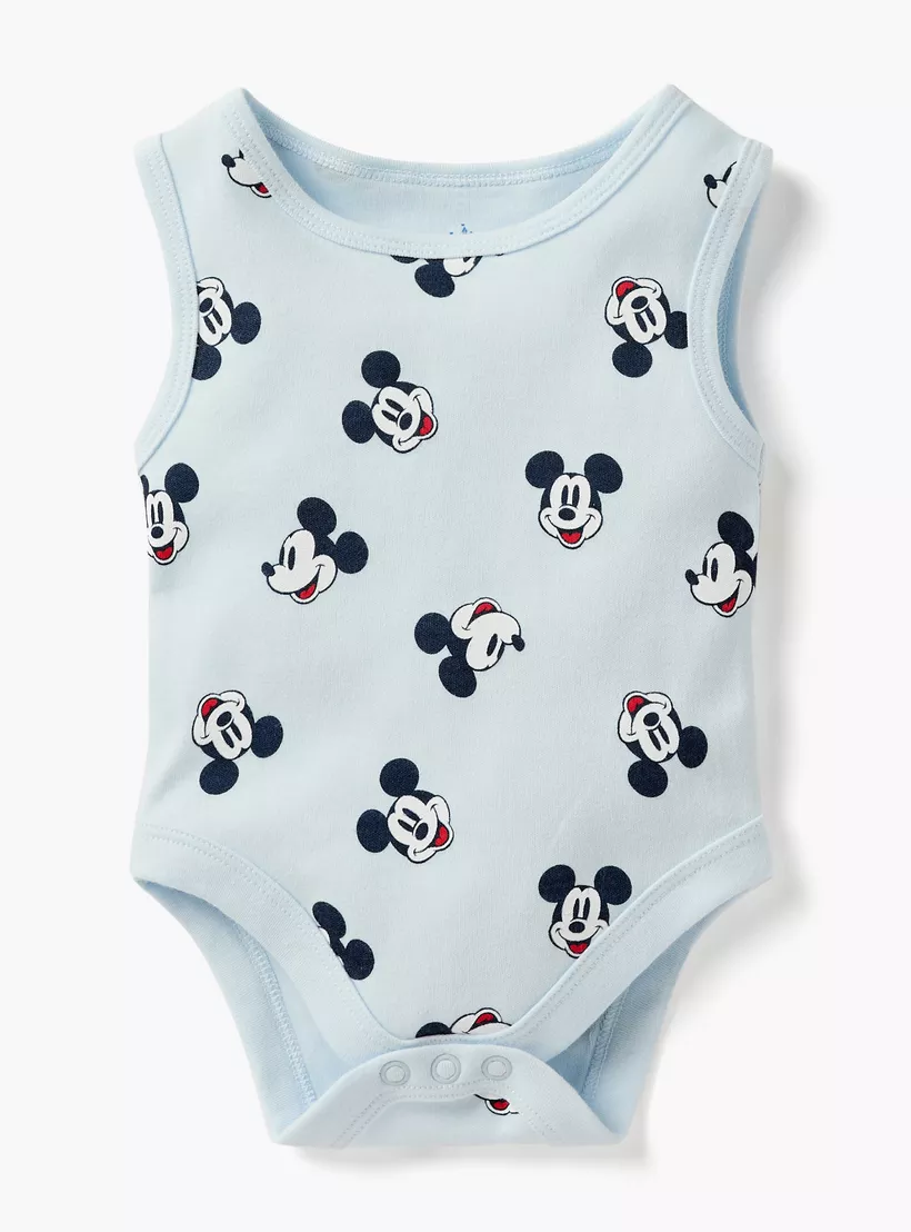 Disney Mickey Mouse Print Sleeveless Bodysuit - Set of 4-2