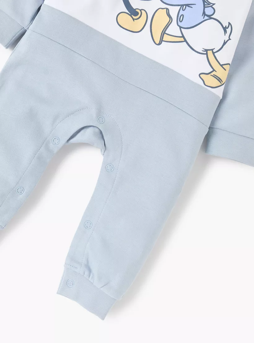 Disney Mickey Mouse and Donald Duck Print Sleepsuit with Long Sleeves-3