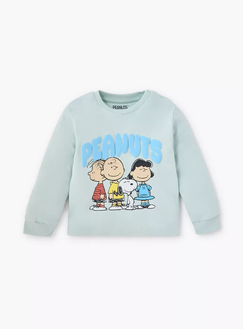 Disney Peanuts Print T-shirt and Pyjama Set-2