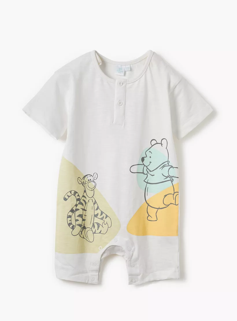 Disney Winnie the Pooh Print Romper with Snap Button Closure - Set of 2-2
