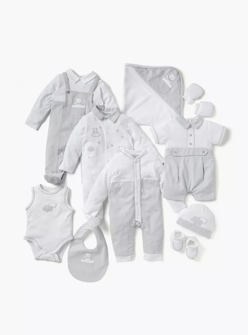 Giggles Applique Detail Closed Foot Sleepsuit with Long Sleeves and Collar-4