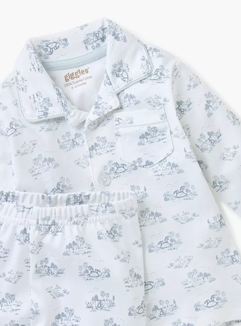 Giggles Printed Shirt and Pyjama Set-3