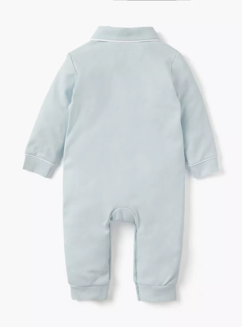 Giggles Sail Boat Embroidered Collared Sleepsuit with Long Sleeves-2