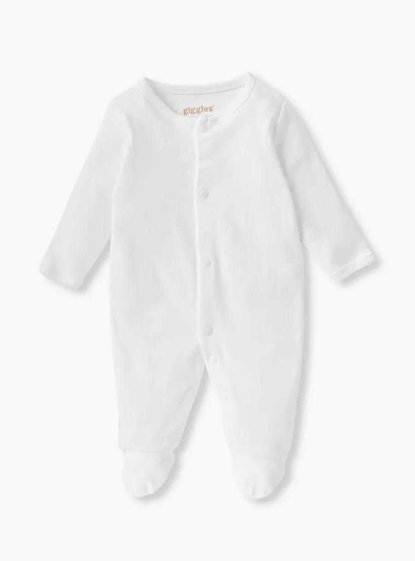 Giggles Solid Sleepsuit with Long Sleeves - Set of 2-2