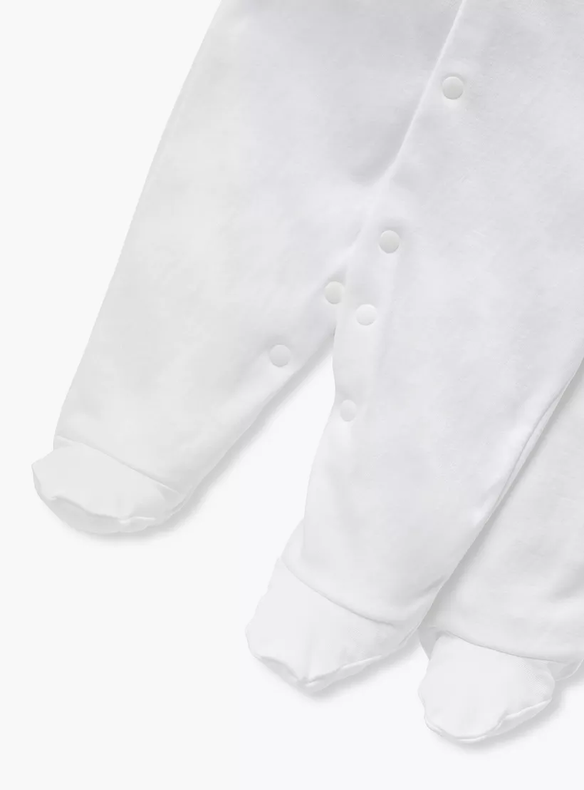 Giggles Solid Sleepsuit with Long Sleeves - Set of 2-4