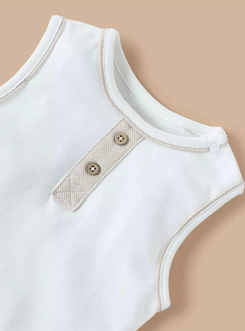 Giggles Solid Sleeveless Bodysuit-2