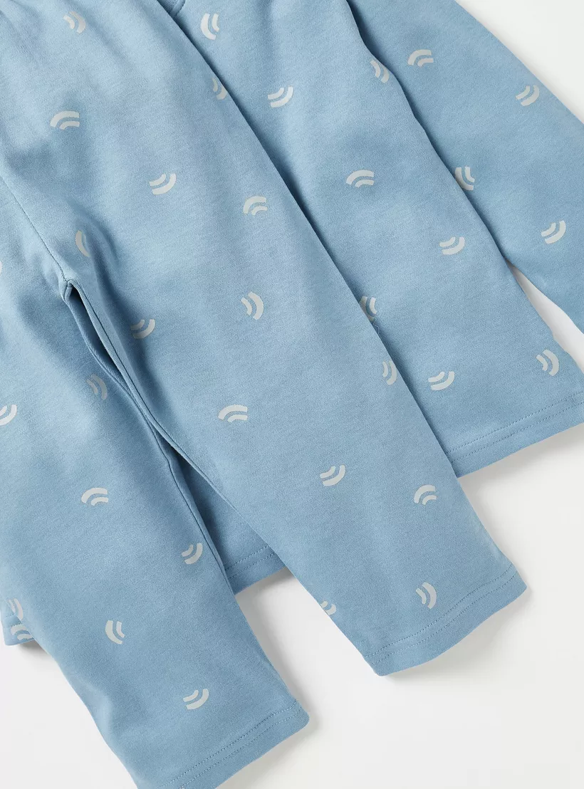 Juniors All-Over Abstract Print T-shirt and Pyjama Set-3