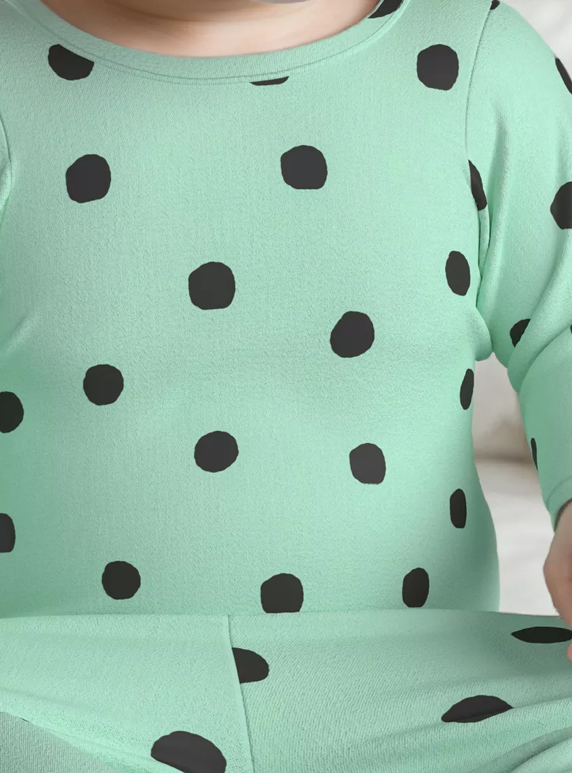 Juniors All-Over Polka Dot Print T-shirt and Pyjama Set-
