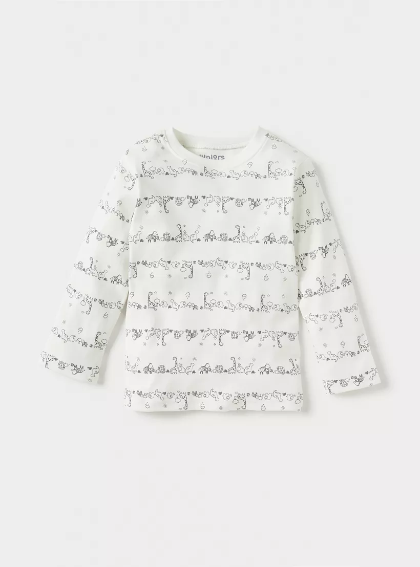 Juniors All-Over Safari Print Cotton T-shirt and Pyjama Set-2
