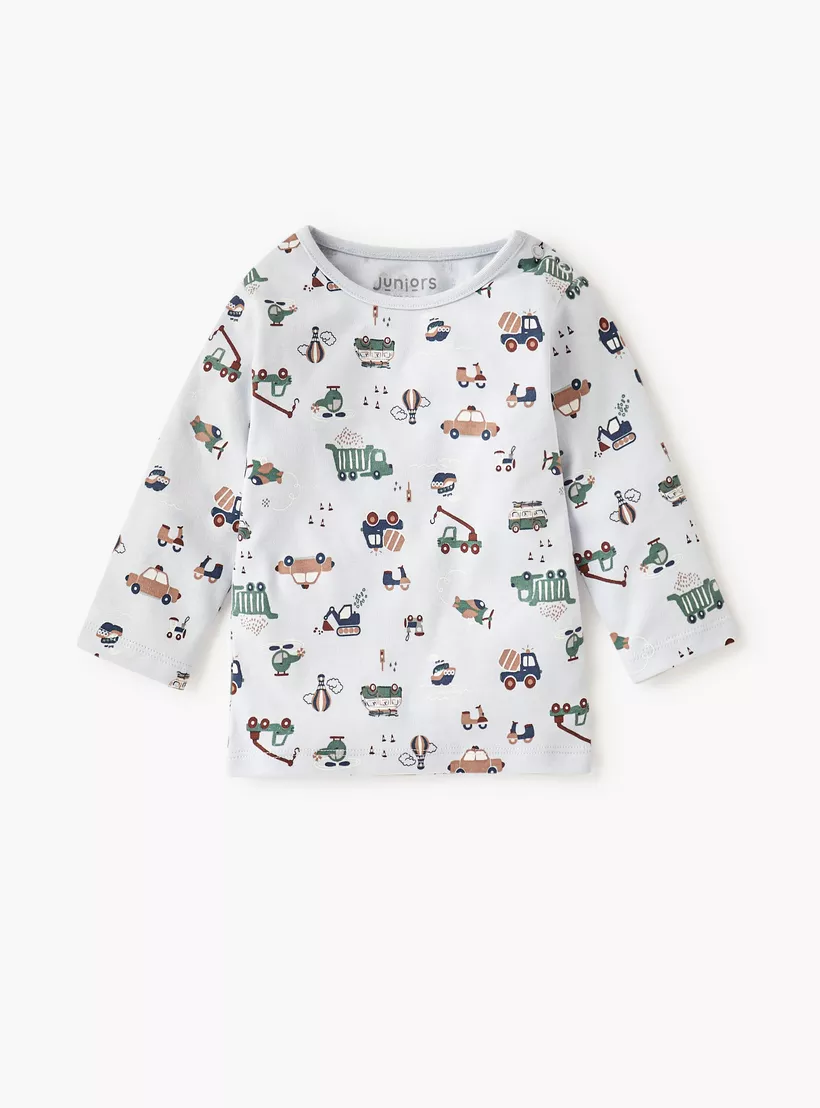 Juniors All-Over Vehicle Print T-shirt and Pyjama Set-2