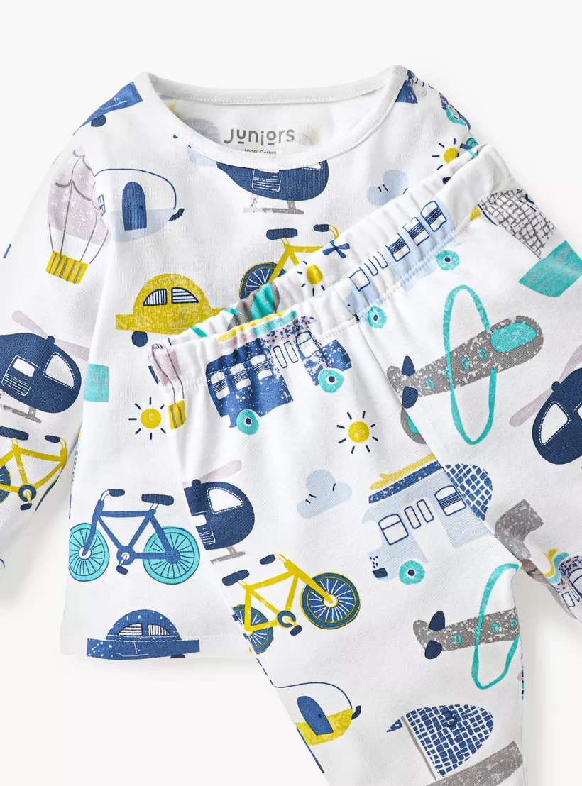 Juniors All-Over Vehicle Printed T-shirt and Pyjama Top-4