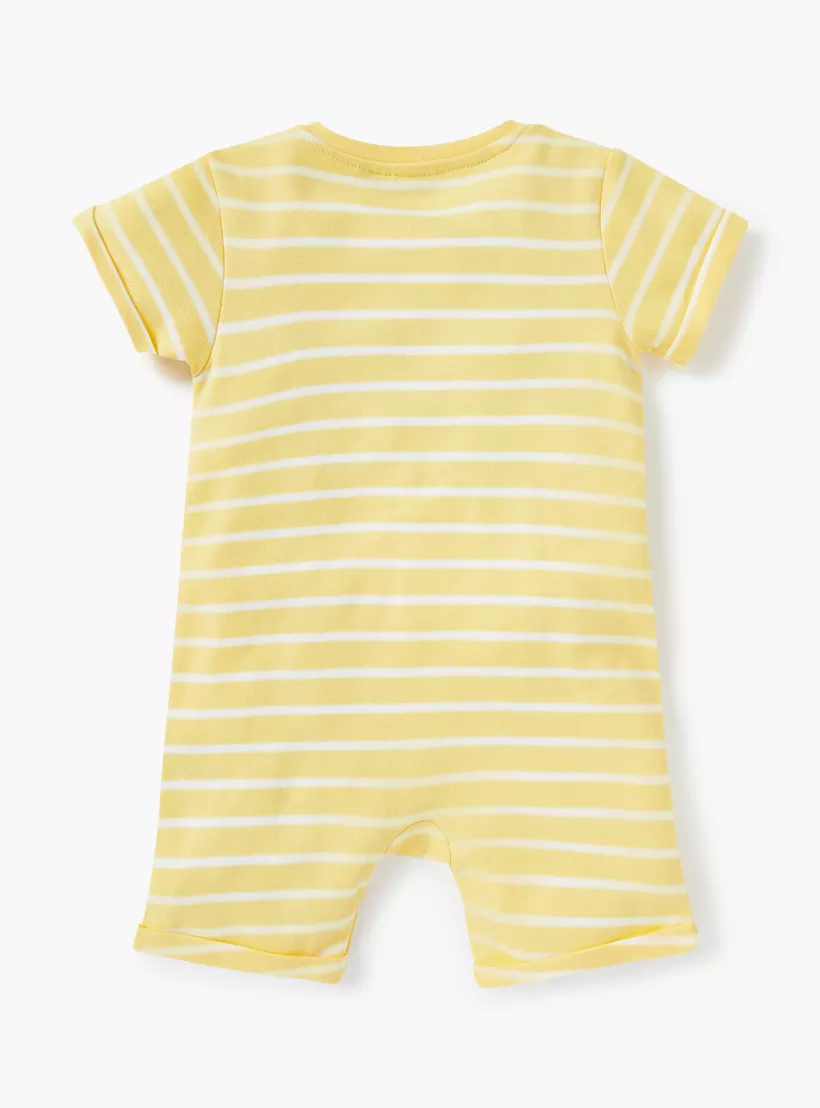 Juniors Animal Applique Romper with Button Closure-2