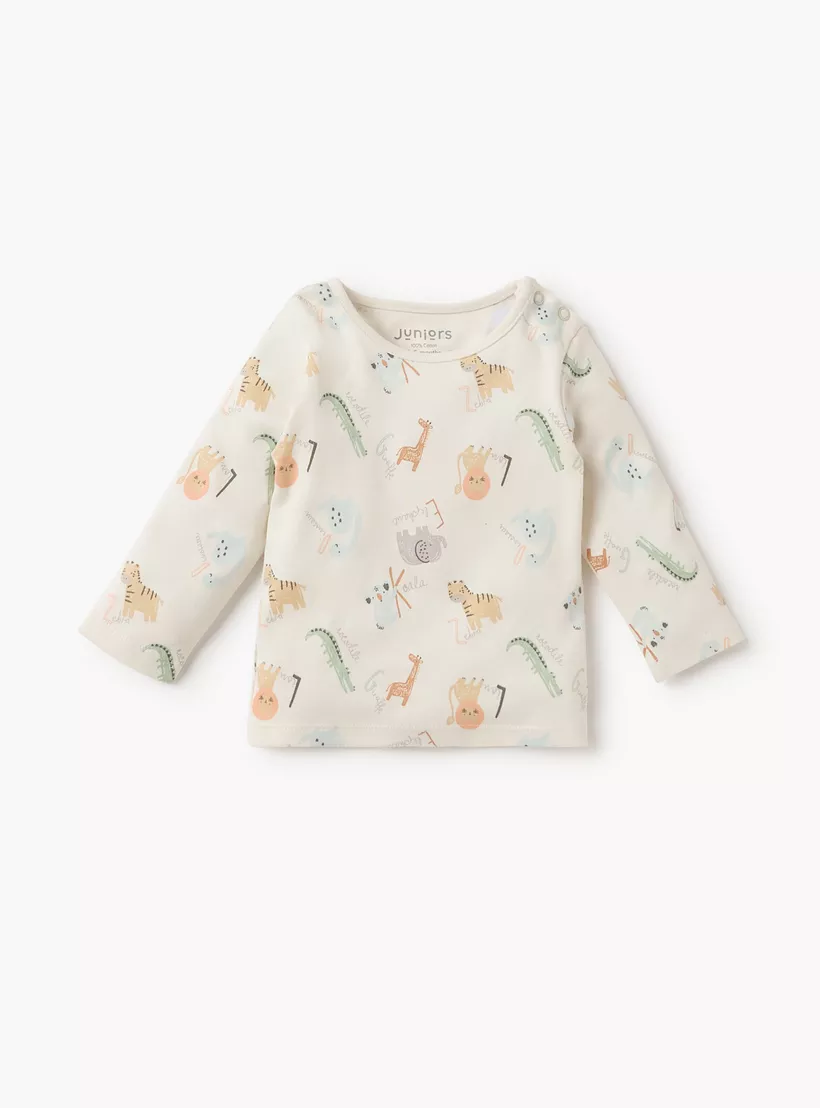 Juniors Animal Print T-shirt and Pyjama Set-2