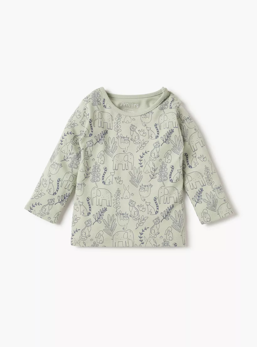 Juniors Animal Print T-shirt and Pyjama Set-2