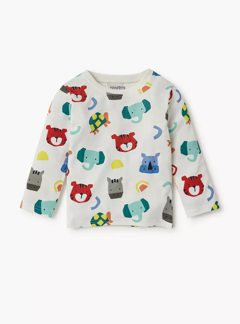Juniors Animal Print T-shirt and Pyjama Set-2