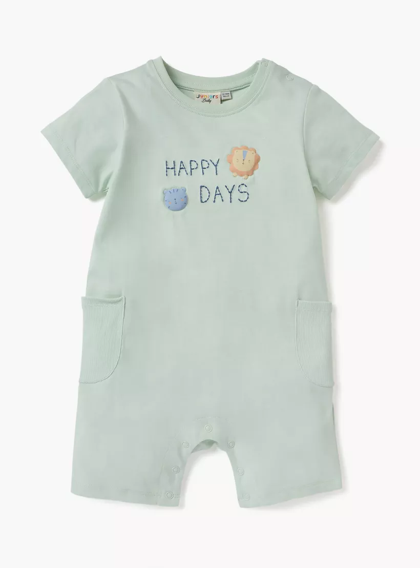 Juniors Applique Detail Romper with Short Sleeves - Set of 2-2